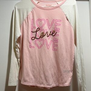 Cat & Jack Pink and White Love Long Sleeve Tee
